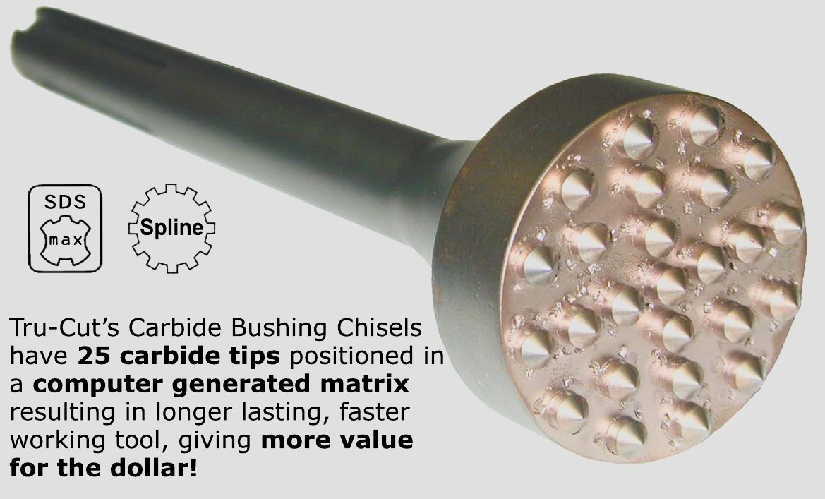 SDS-MAX CARBIDE TIPPED BUSHING CHISEL