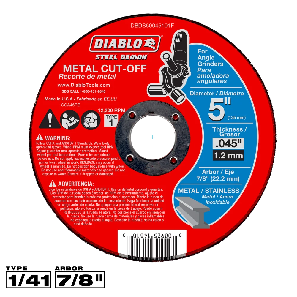 5" METAL CUT OFF WHEEL- THIN KERF- DIABLO