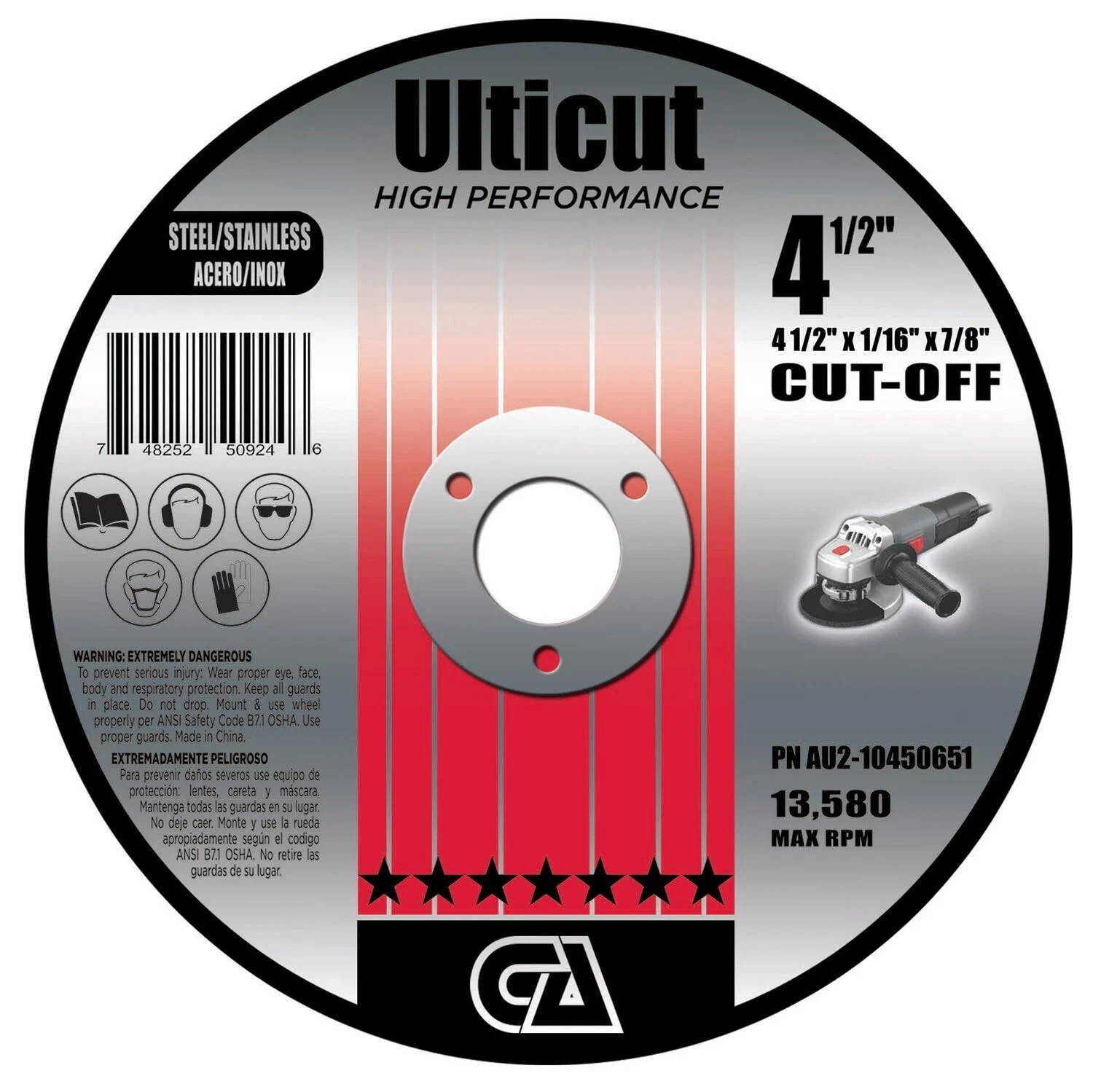 4-1/2" X 1/16 .062 X 7/8" STEEL?SS METAL CUT OFF WHEEL  - CA
