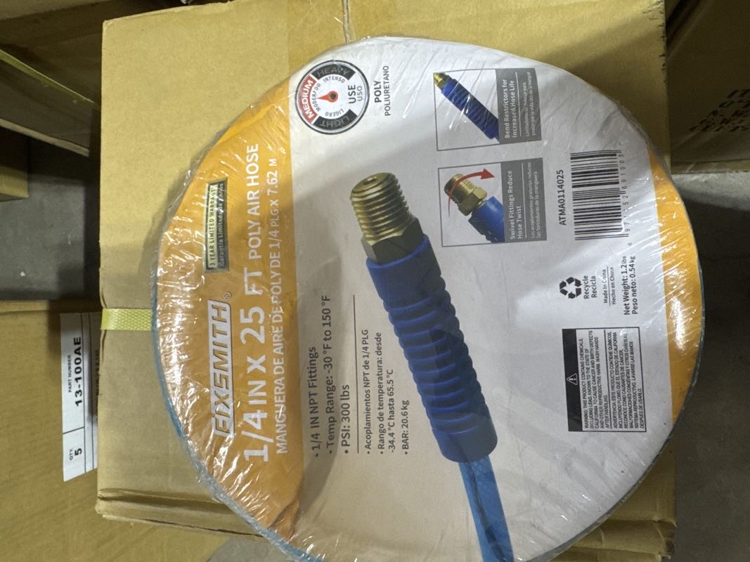 1/4” X 25FT POLY AIR HOSE