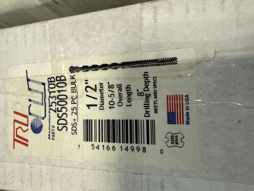 1/2” X 8” SDS PLUS MASONRY BIT