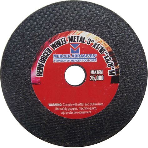 3" X 1/16" X 3/8 MINI METAL CUT-OFF WHEEL DOUBLE REINFORCED - MERCER