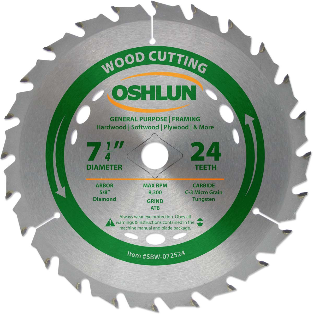 7-1/4" X 24T CARBIDE SAW BLADE- OSHLUN