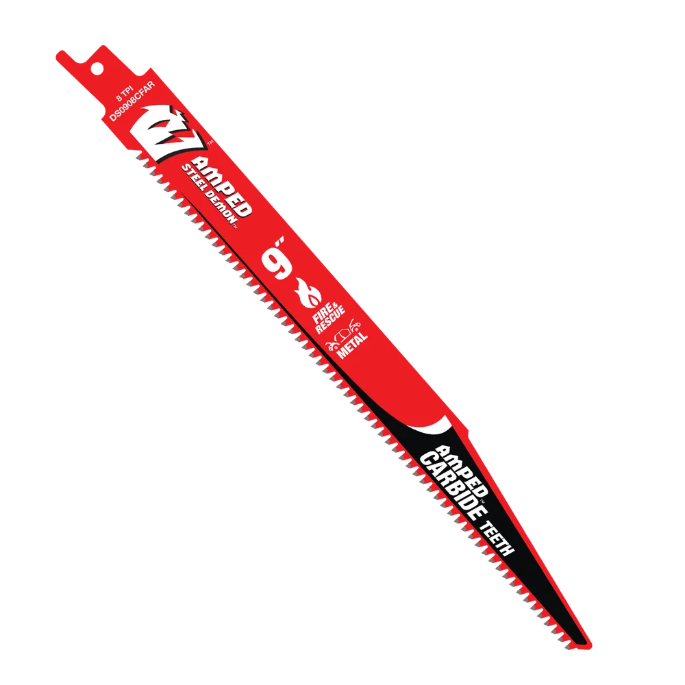 9" X 8TPI AMPED STEEL DEMON CARBIDE TEETH RECIPROCATING SAW BLADE FOR FIRE & RESCUE 10‑PK