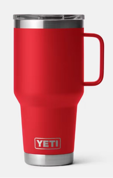 30 OZ RAMBLER TRAVEL MUG W/ LID AND HANDLE- YETI