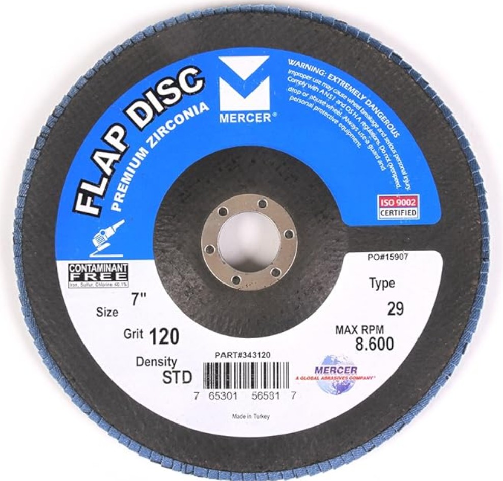 7" ZIRCONIA FLAP WHEELS 120G - MERCER