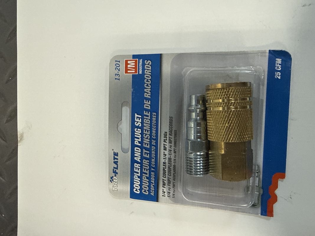 1/4” COUPLER AND PLUG SET 1/4”FNPT COUPLER & 1/4”NPT PLUG - TRU-FLATE