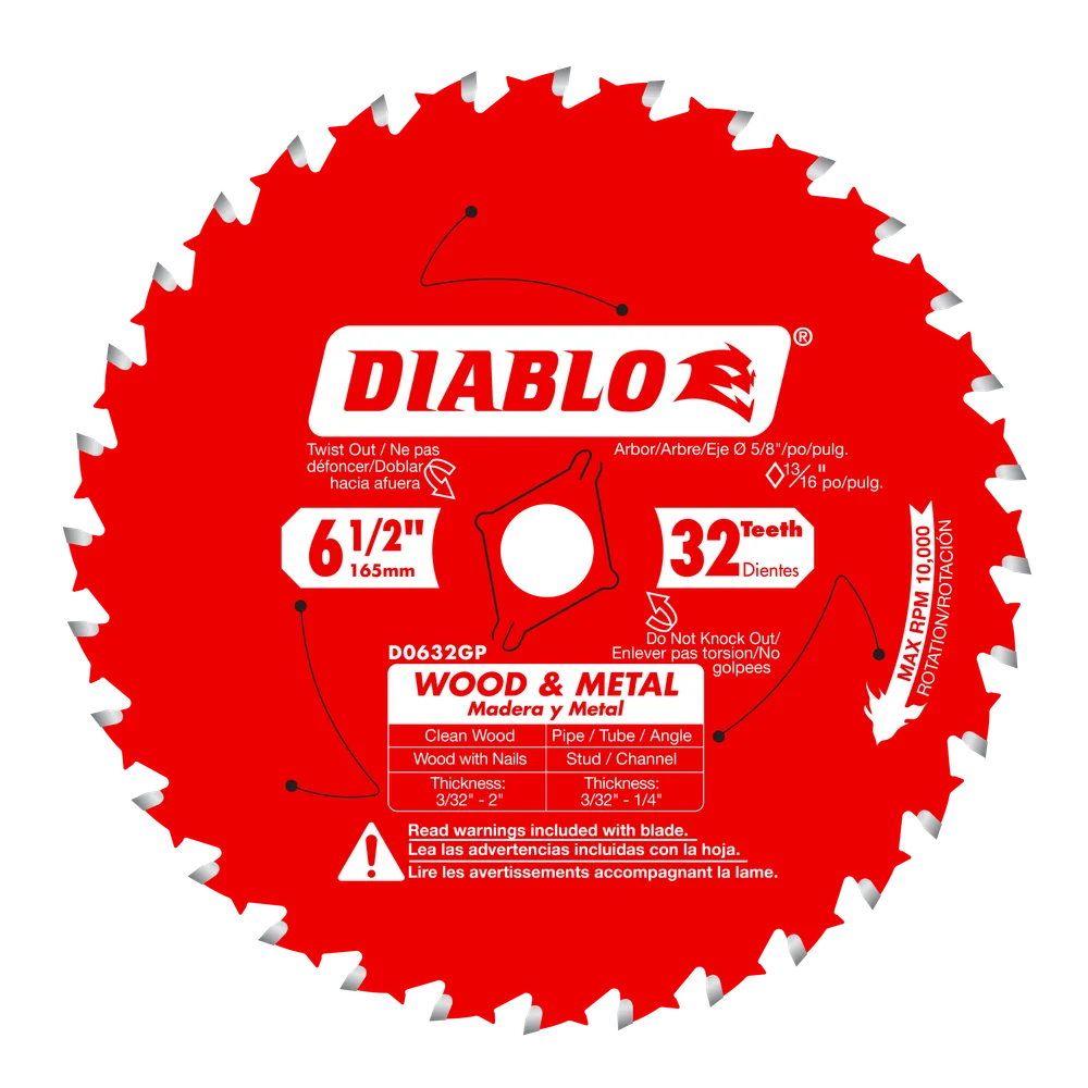 6-1/2" X 32T CARBIDE SAW BLADE - FREUD DIABLO